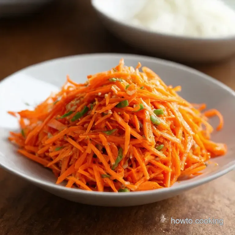 Korean Carrot Salad Kimchispiced Rainbow presentation