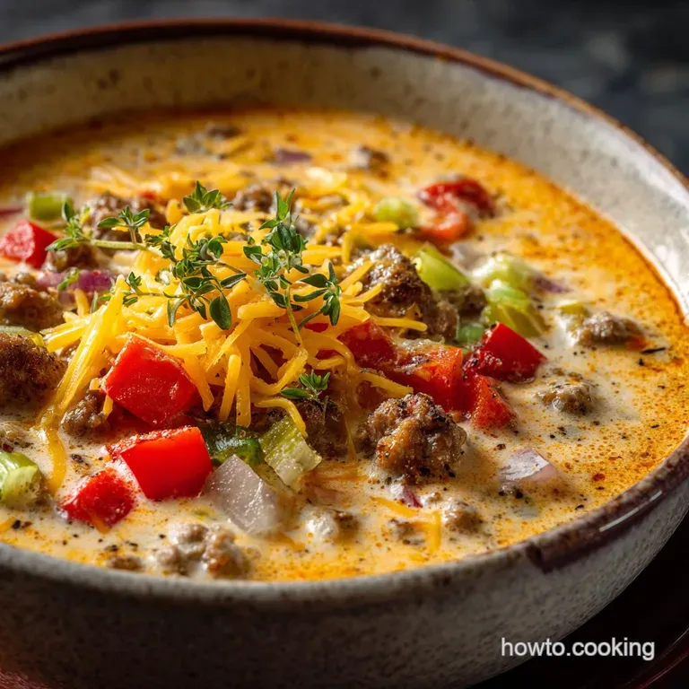 Healthy Cheeseburger Soup: the Lean Luscious Comfort Classic presentation