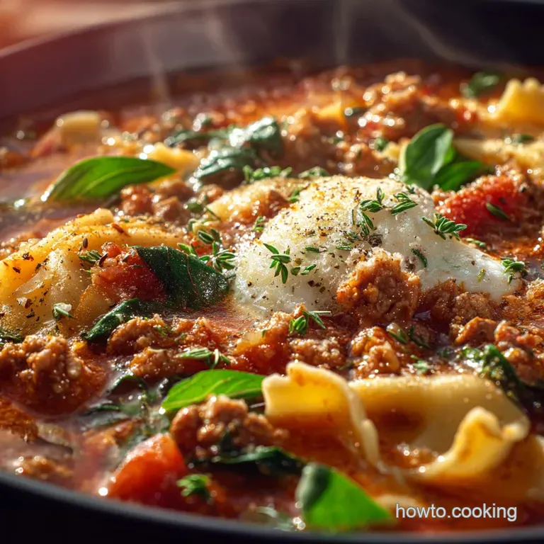 The Big Easy Lean Luscious Lasagna Soup presentation