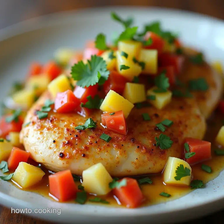 Sunshine Zest PanSeared Lemon Ginger Chicken with Tropical Salsa