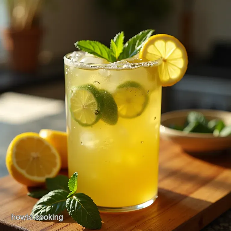 The Zen Garden Cooler Bright Lemon Ginger Iced Green Tea presentation