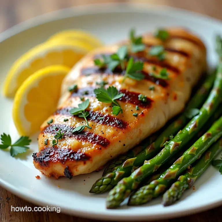 Lemon Herb Grilled Chicken with Roasted Asparagus