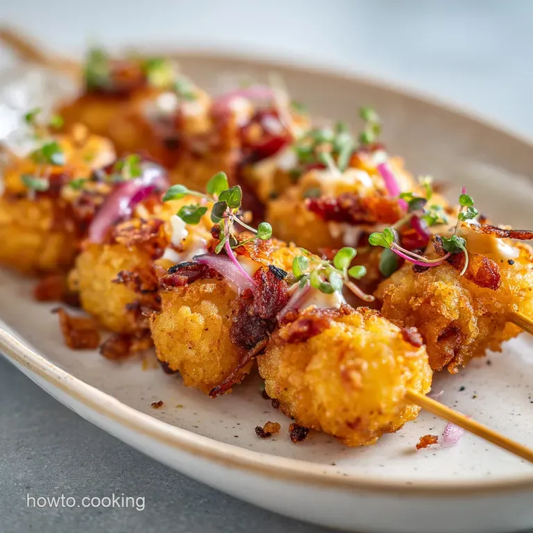 Loaded Tater Tot Skewers: Crispy and Savory