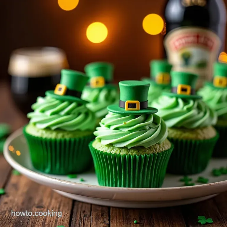 Lucky Leprechaun Cupcakes Guinness Ganache Baileys Bliss presentation