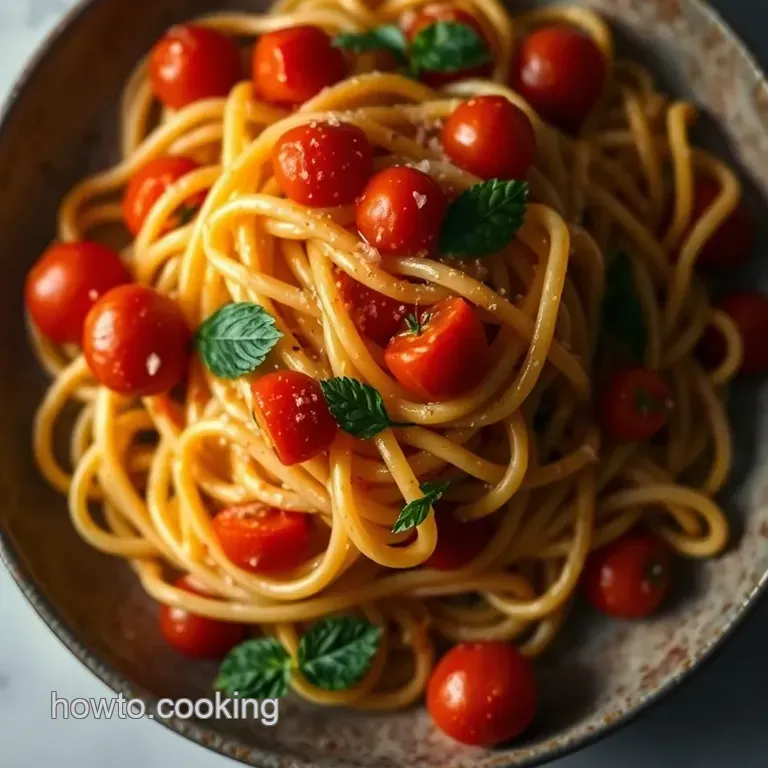Lumache Pasta with Roasted Tomato and Basil Sauce presentation