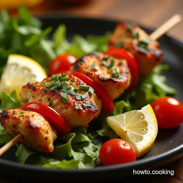 Mediterranean Grilled Chicken Skewers with Lemonherb Marinade presentation