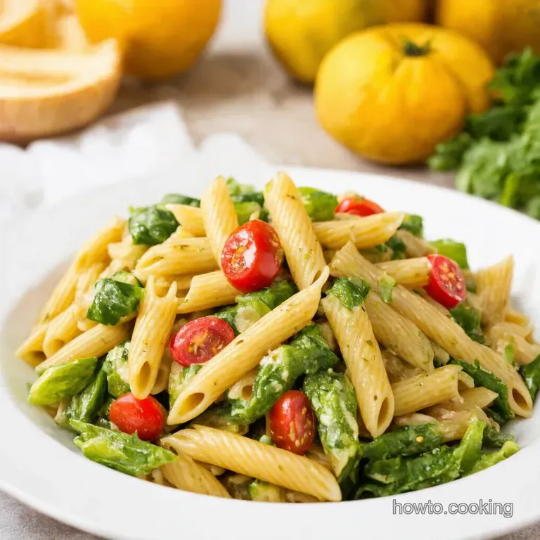 Mediterranean Sunshine Pasta Salad presentation