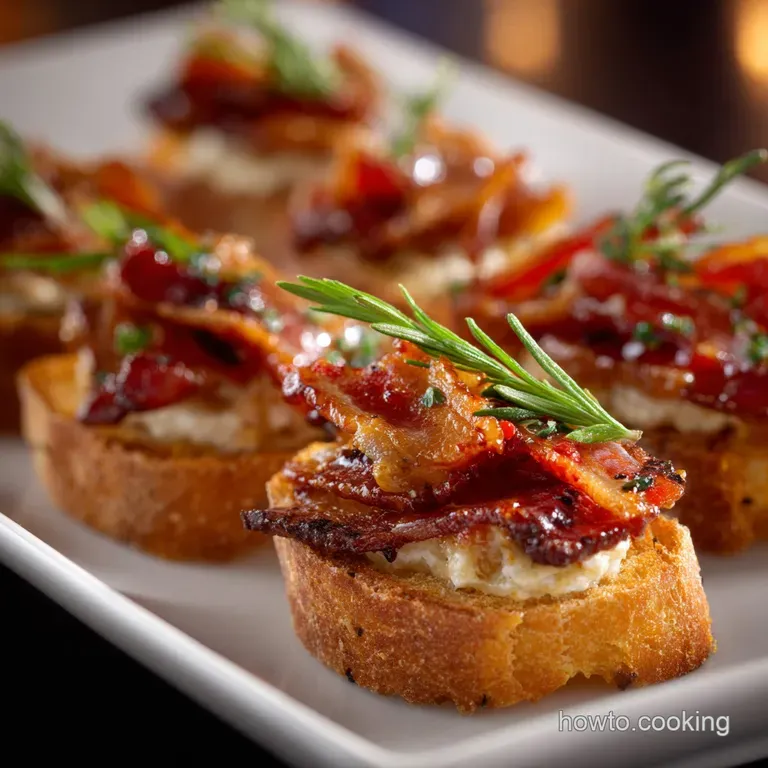 Million Dollar Bacon Crostini Indulgent Spicysweet Appetizers presentation