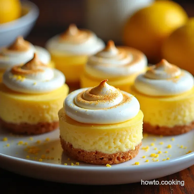 Mini Lemon Meringue Cheesecakes presentation
