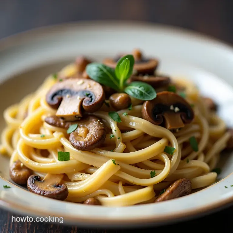 Umami Bomb Creamy White Miso Wild Mushroom Linguine