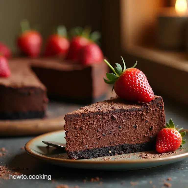 The Ultimate Mocha Masterpiece Deep Chocolate Espresso Cheesecake presentation