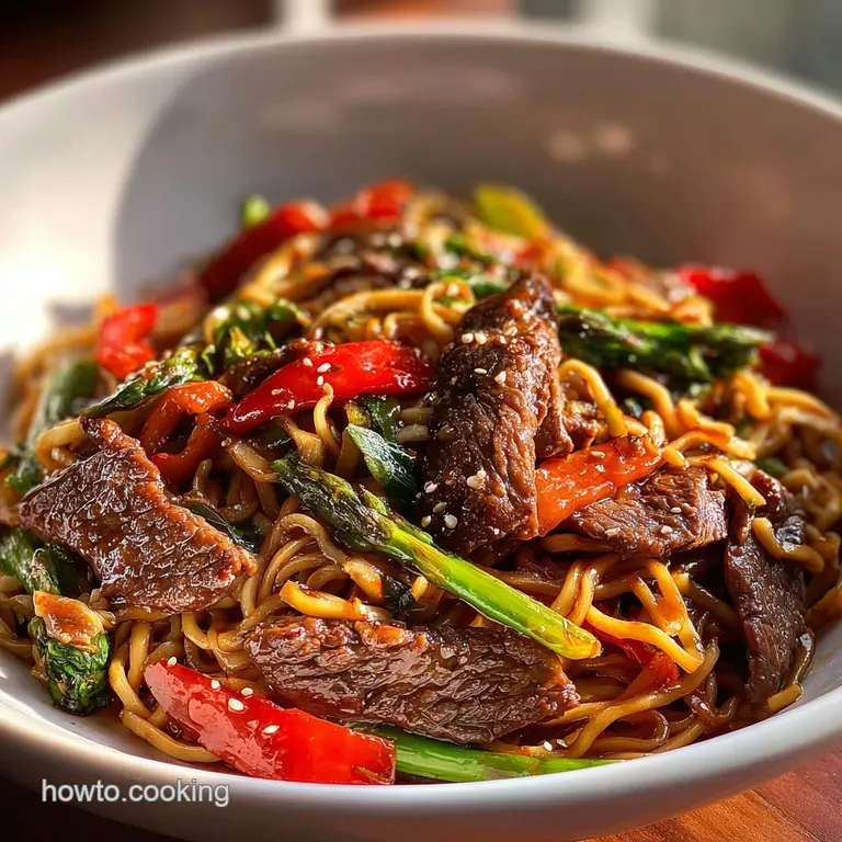 Mongolian Beef Noodles: Velvety & Sticky