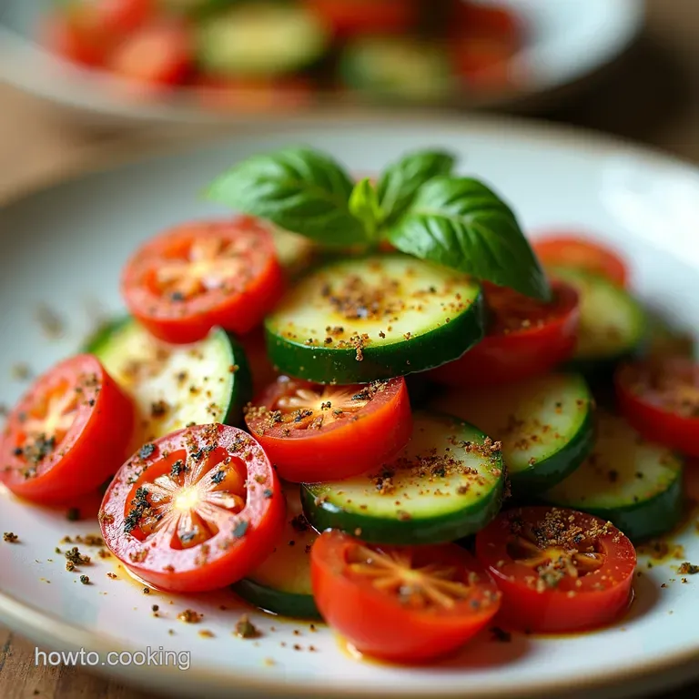 Zesty Moroccan Summer Salad Tomatoes Cucumbers and a Hint of Spice