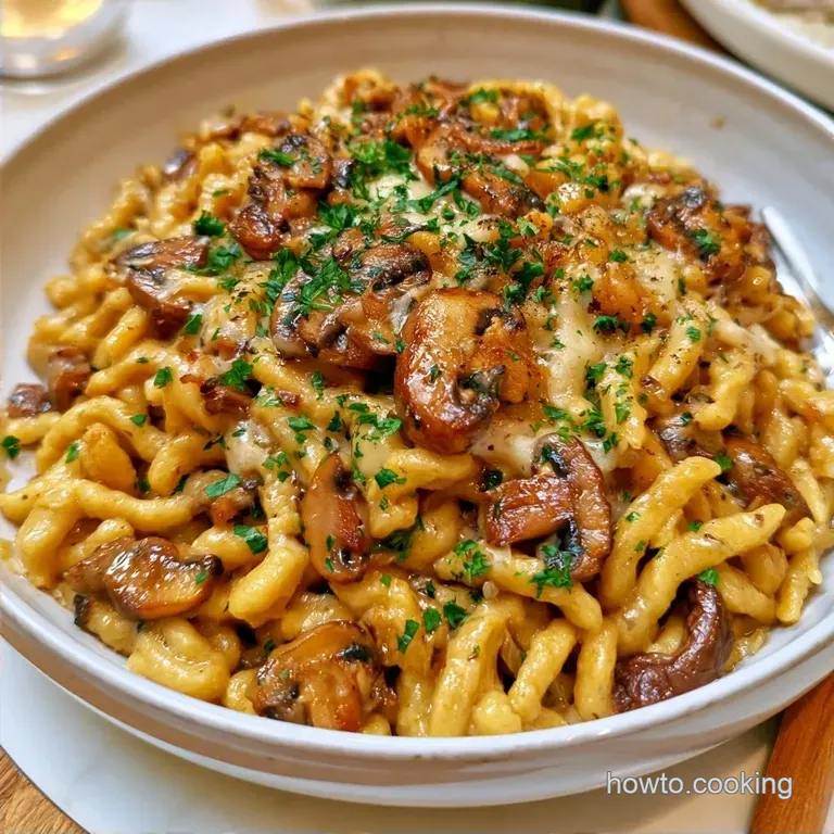 Creamy Mushroom Cheese Spaetzle