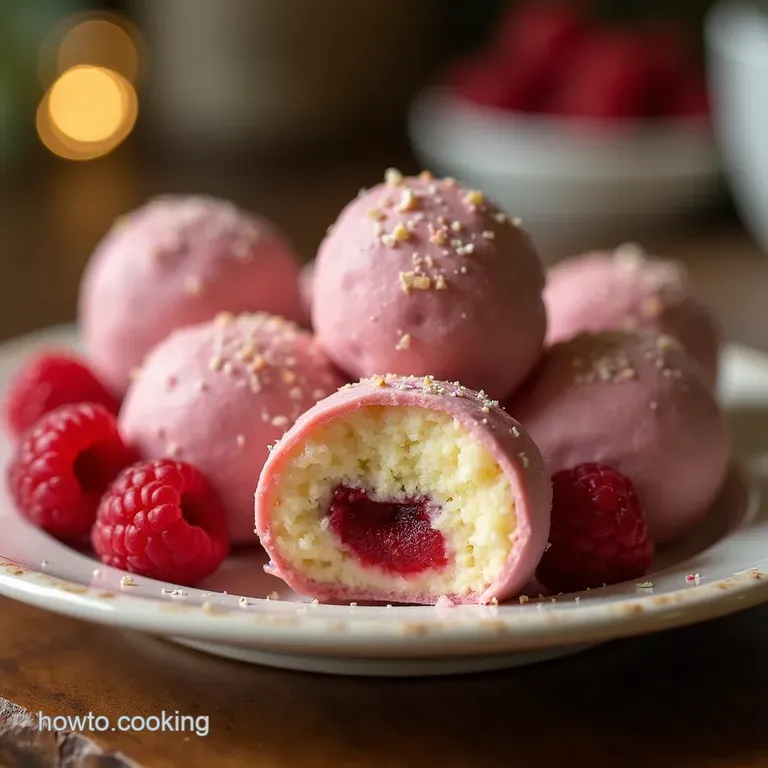 NoBake Raspberry Ripple Cheesecake Truffles Effortless Bites of Tangy Heaven presentation