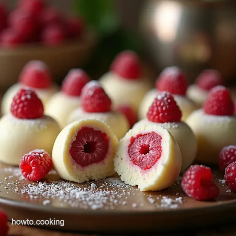NoBake Bliss Decadent White Chocolate Raspberry Truffles presentation