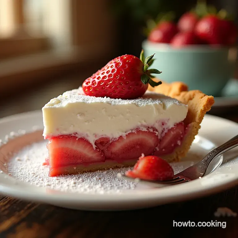 Sunshine in a Slice the Ultimate Nobake Strawberry Icebox Pie presentation
