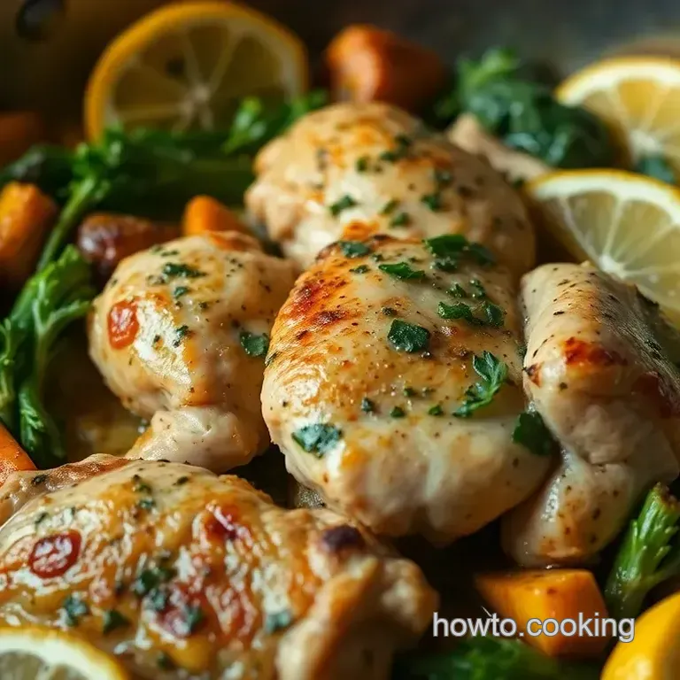 One-Pan Lemon Herb Roasted Chicken & Rainbow Veggies