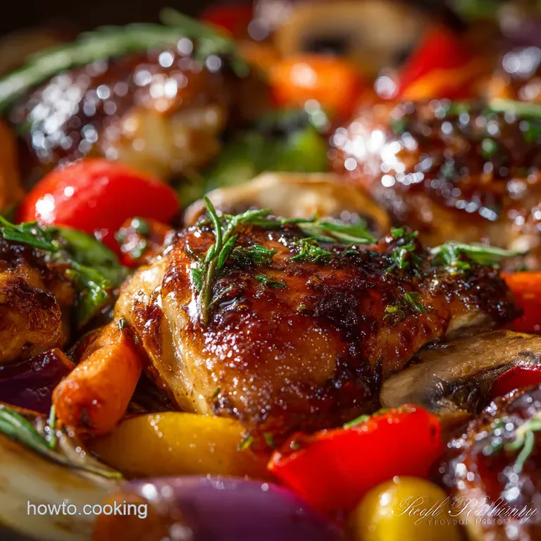 Balsamic Chicken and Vegetables: Sticky Glazed One-Tray Wonder presentation