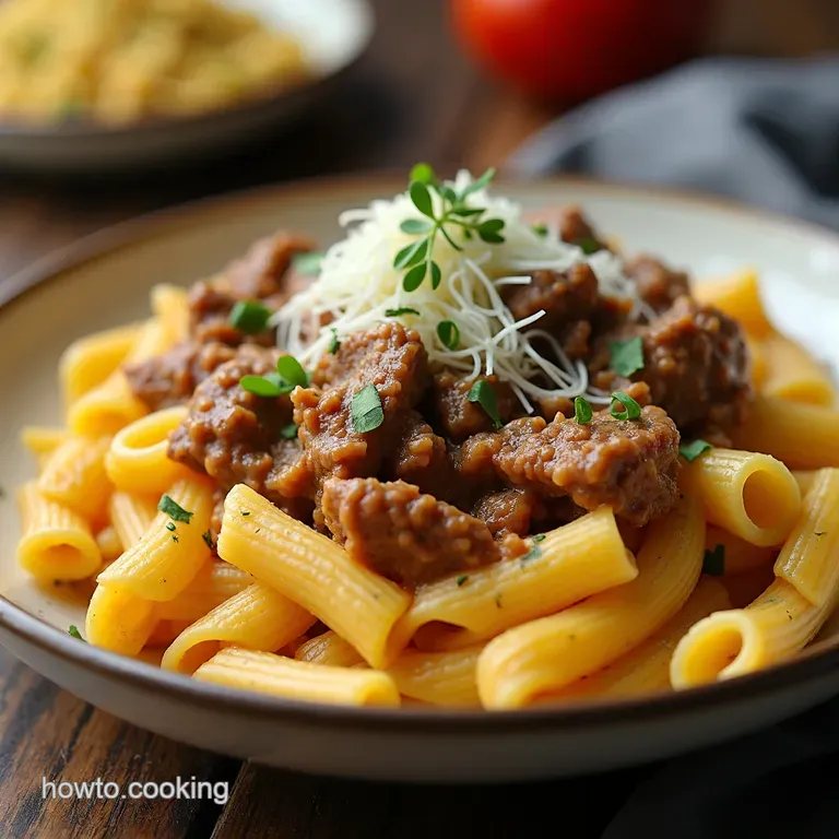OnePot Creamy Beef Butter Garlic Pasta