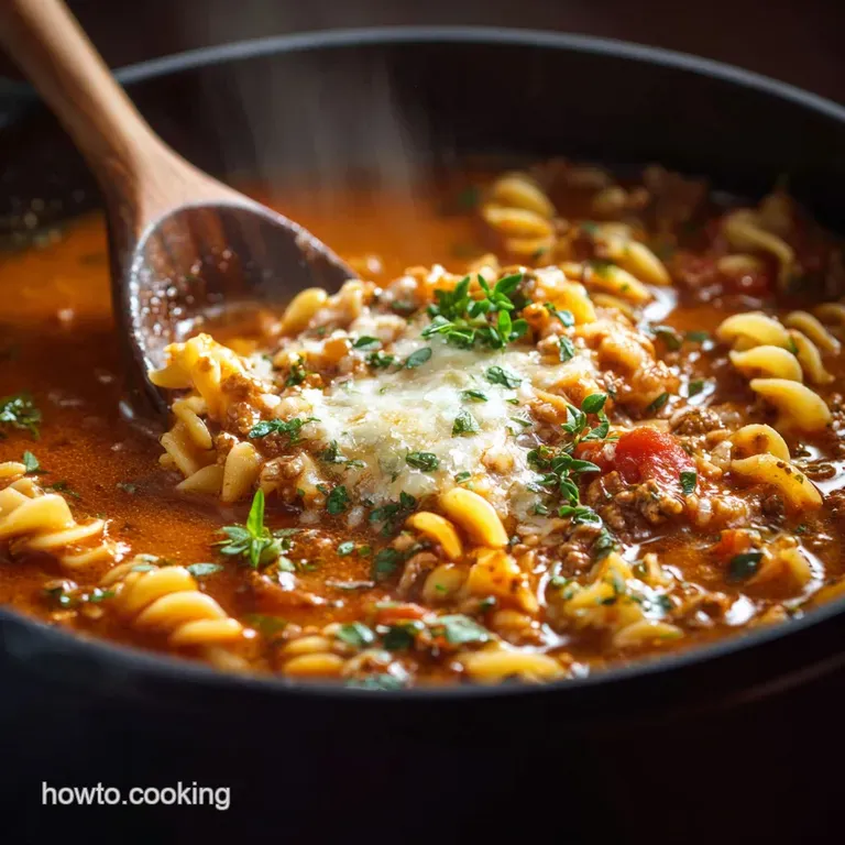 The Ultimate Weeknight Hearty Healthy Lasagna Soup presentation