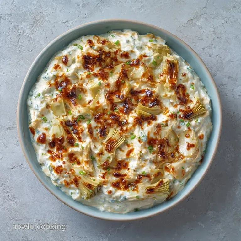 Creamy white dip in a cast iron skillet surrounded by colorful vegetable crudites and toasted baguette slices.