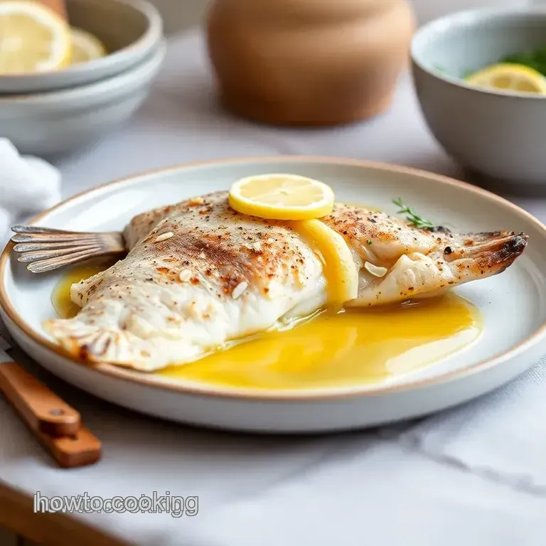 Pan-Seared Flounder with Lemon Butter presentation