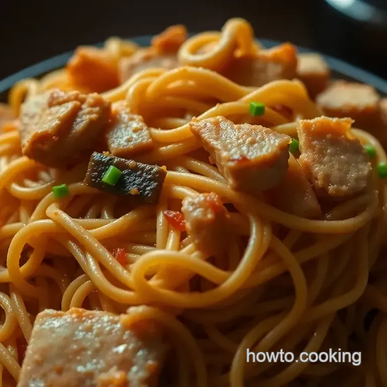 Pancit Canton: Stir-Fried Noodles with Vegetables and Meat