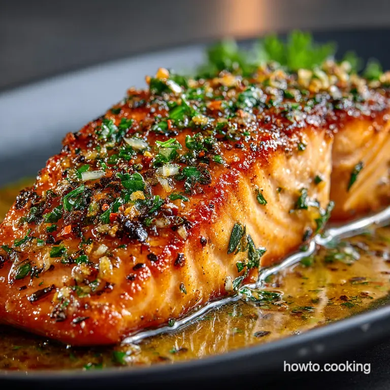 PanSeared Salmon with Zesty Garlic Lemon Butter Sauce