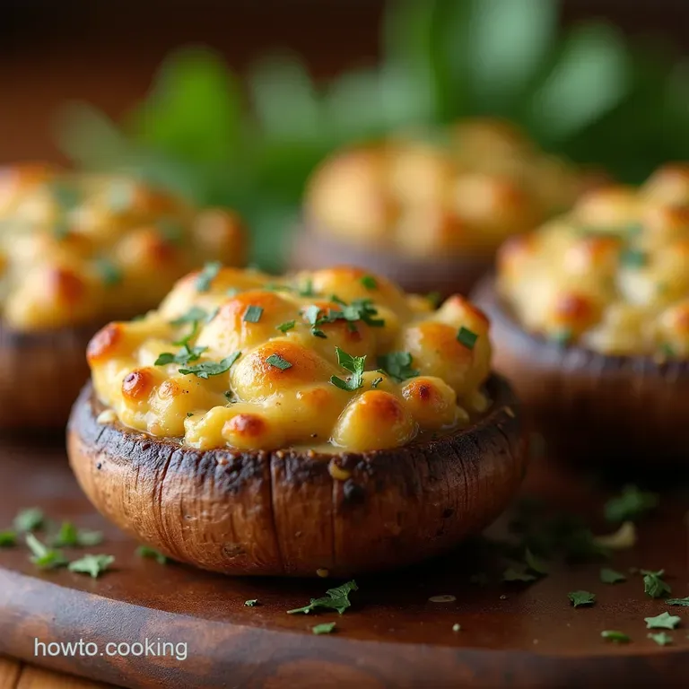 The Ultimate Umami Bomb Herb Parmesan Stuffed Cremini Mushrooms presentation