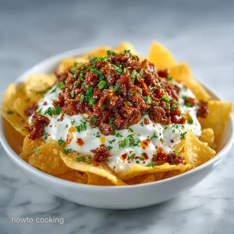 A skillet of bubbling melted cheese and savory beef surrounded by a colorful array of crispy, golden corn chips.