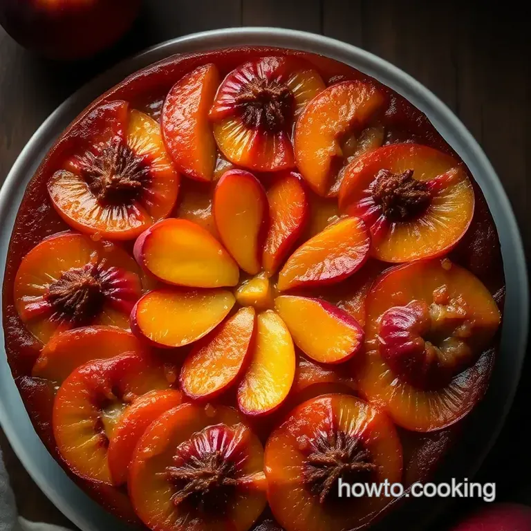 Peach Upside-Down Cake: a Seasonal Delight presentation