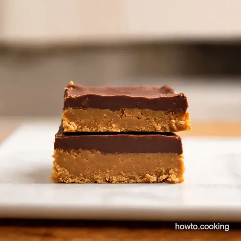 Peanut Butter Bliss Bars with Dark Chocolate Drizzle presentation