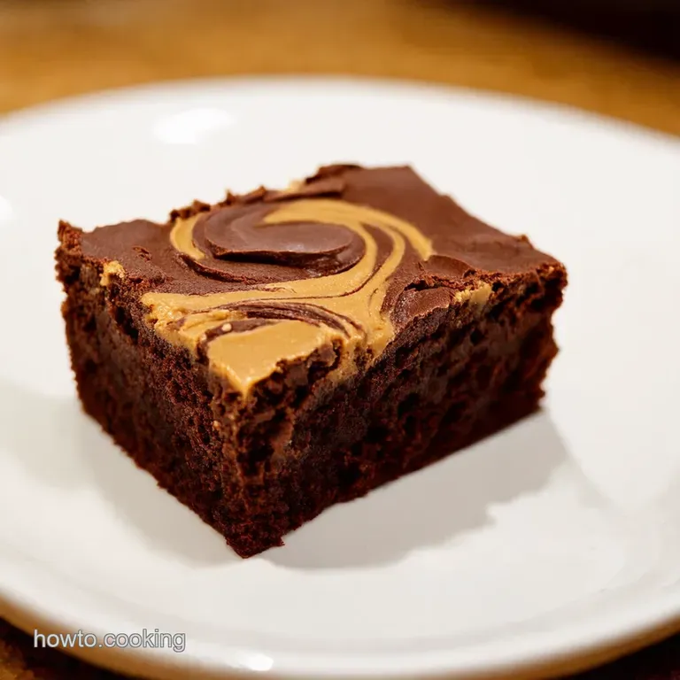 Peanut Butter Chocolate Swirl Brownies presentation
