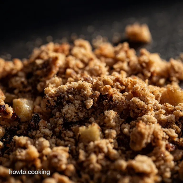 Pear and Apple Crumble with Cardamom and Almonds presentation