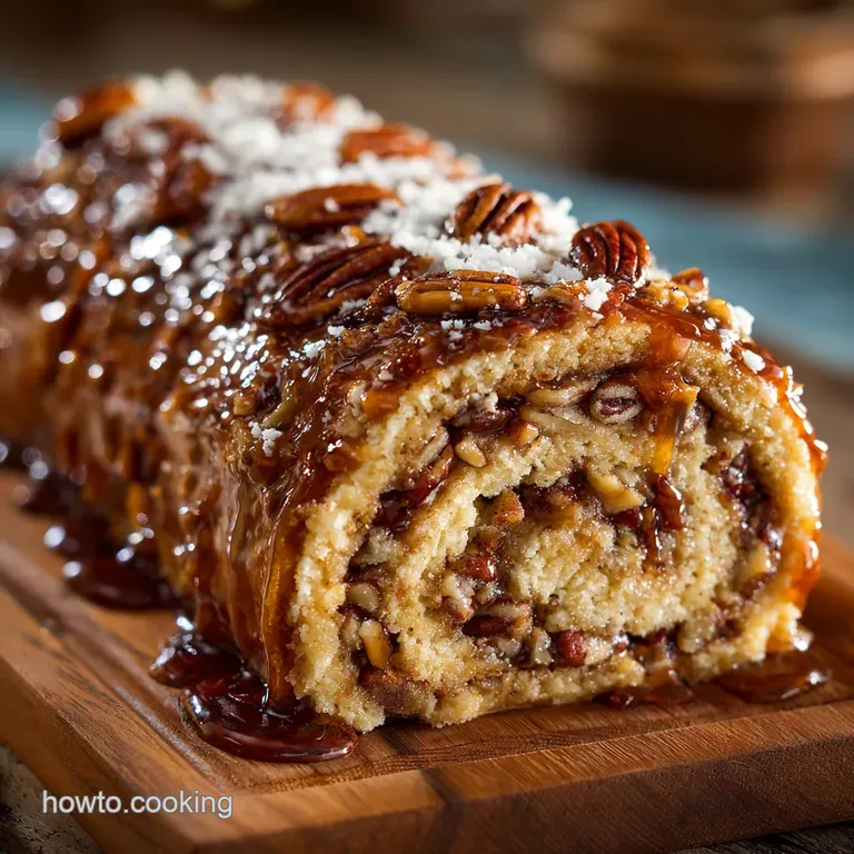 Pecan Pie Cake Roll: the Decadent Autumn Showstopper Roulade presentation