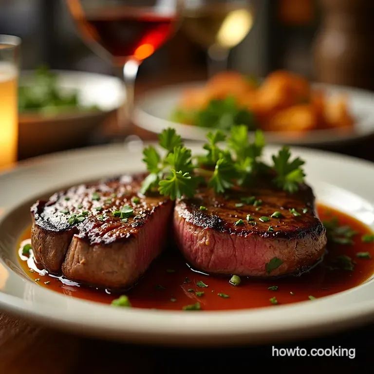Perfect Panseared Steak with Garlicherb Butter presentation
