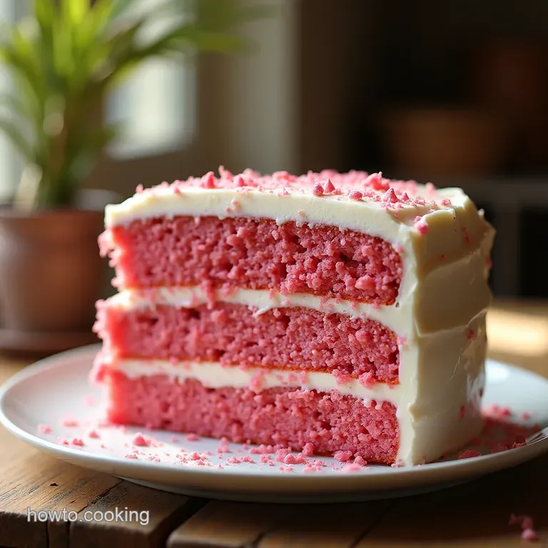 The Pink Velvet Dream a Buttermilk Layer Cake with Delicate Rosewater Cream Cheese Frosting presentation