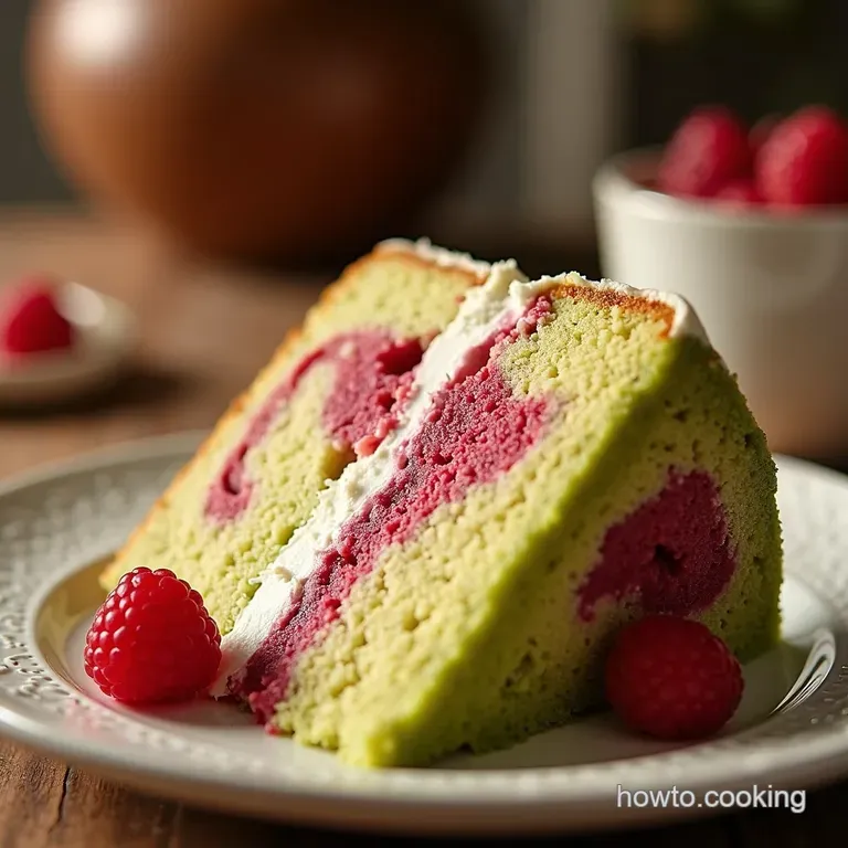 Pistachio Dream Cake presentation