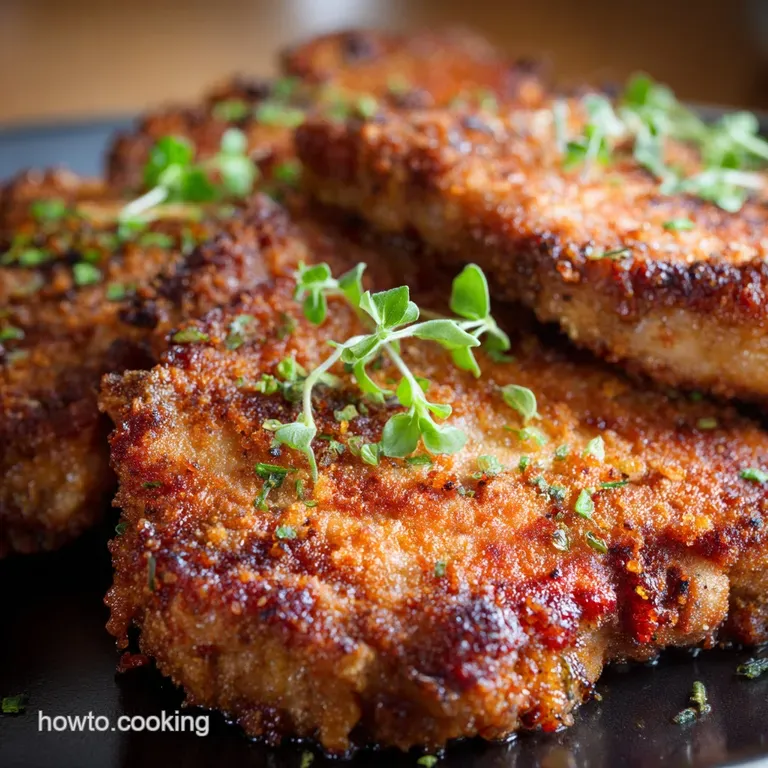 The Proper Crisp Bonein Panfried Pork Chops with Smoked Paprika Crust presentation