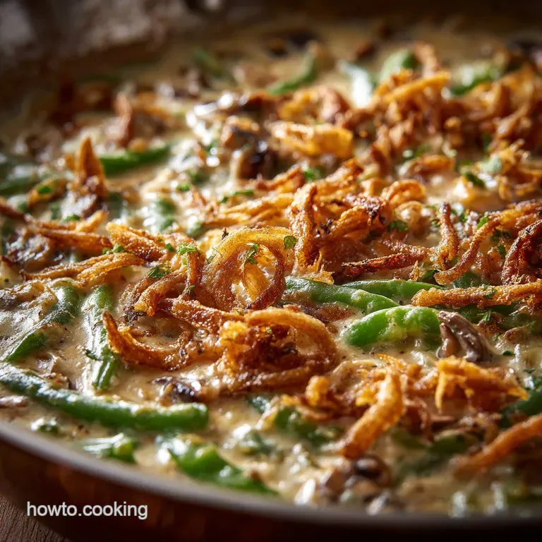 Green Bean Casserole: the Proper Homemade Cream of Mushroom Bake presentation