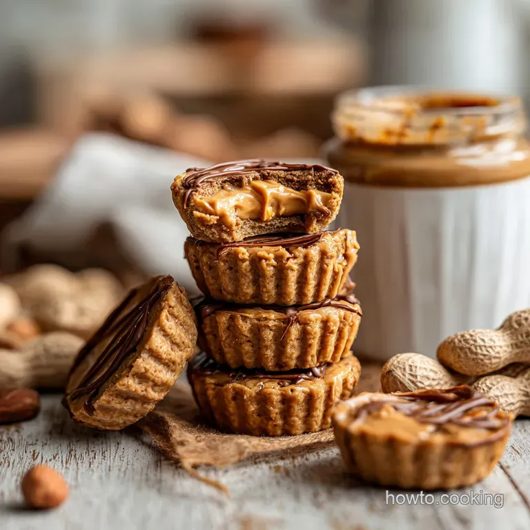 Three protein balls nestled on a white plate, a sprinkle of chia seeds, against a soft, blurred background.