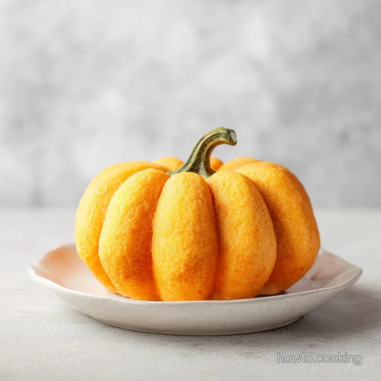 Slice of moist pumpkin cake with cream cheese frosting, beautifully plated with decorative leaf. Inviting fall flavors.