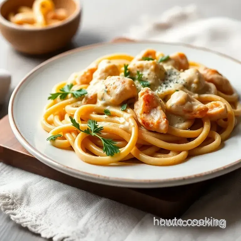 Quick Chicken Pasta with Creamy Comfort presentation