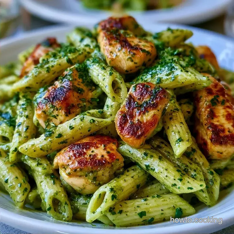 Quick Chicken Pesto Pasta with Penne