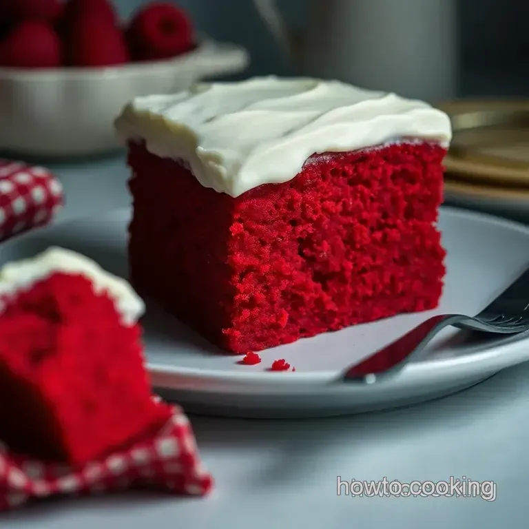 Red Velvet Cake with Cream Cheese Frosting: a Classic Delight presentation