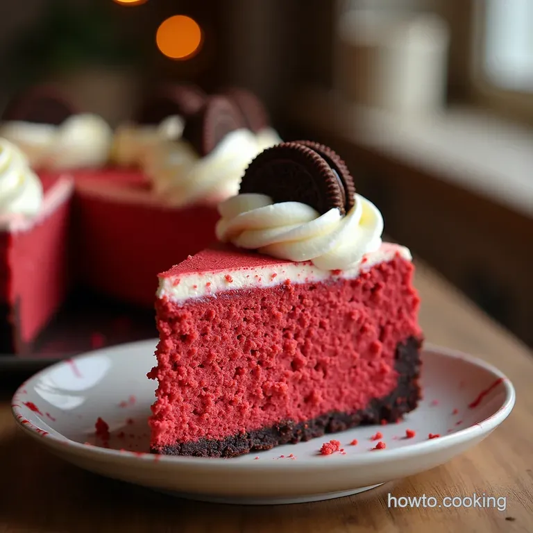 The Ultimate Red Velvet Oreo Cheesecake a Velvety Dream presentation