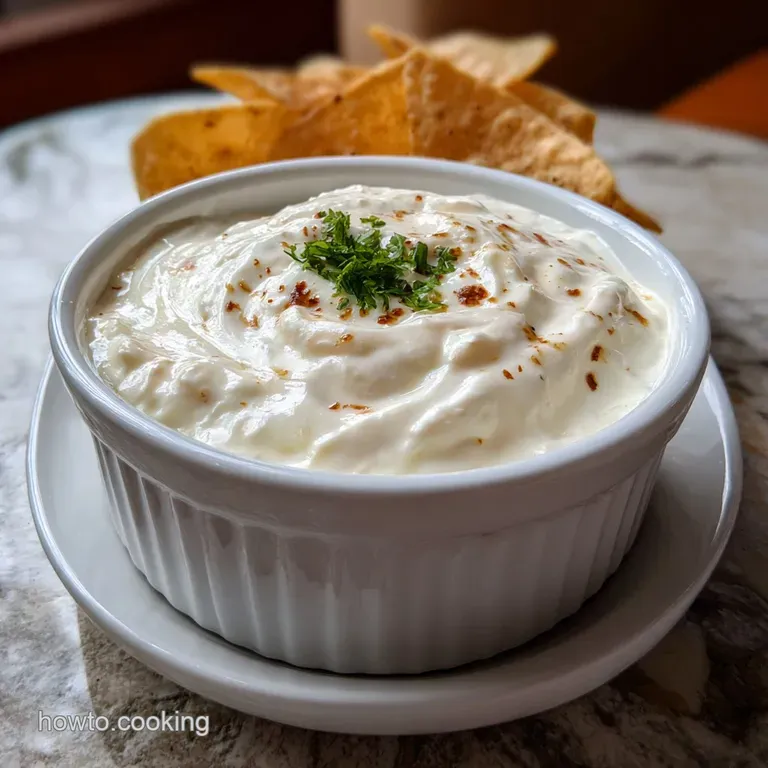 White Queso Dip: Silky Restaurant Style presentation