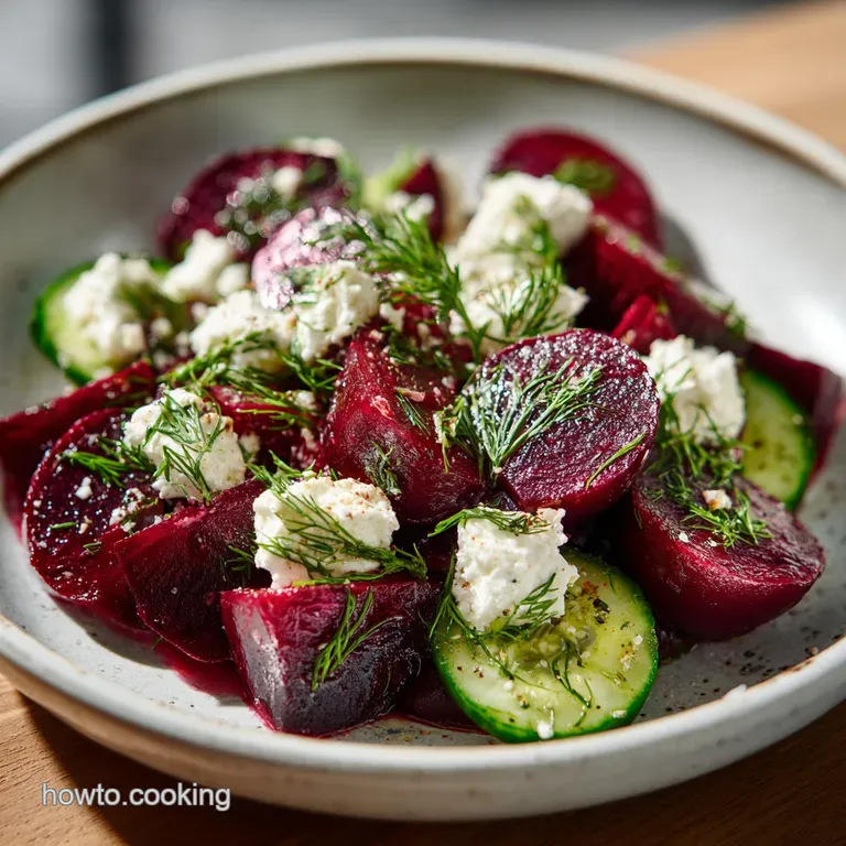 Roasted Beet Salad with Feta and Cucumbers