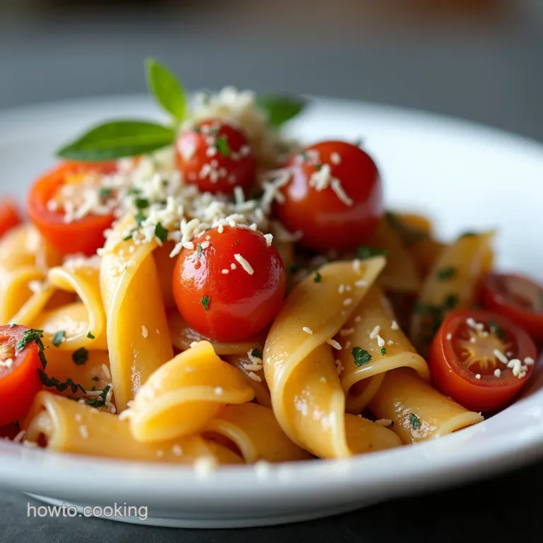 SunKissed Summer Roast Creamy Ricotta Pasta with Burst Cherry Tomatoes and Caramelised Garlic